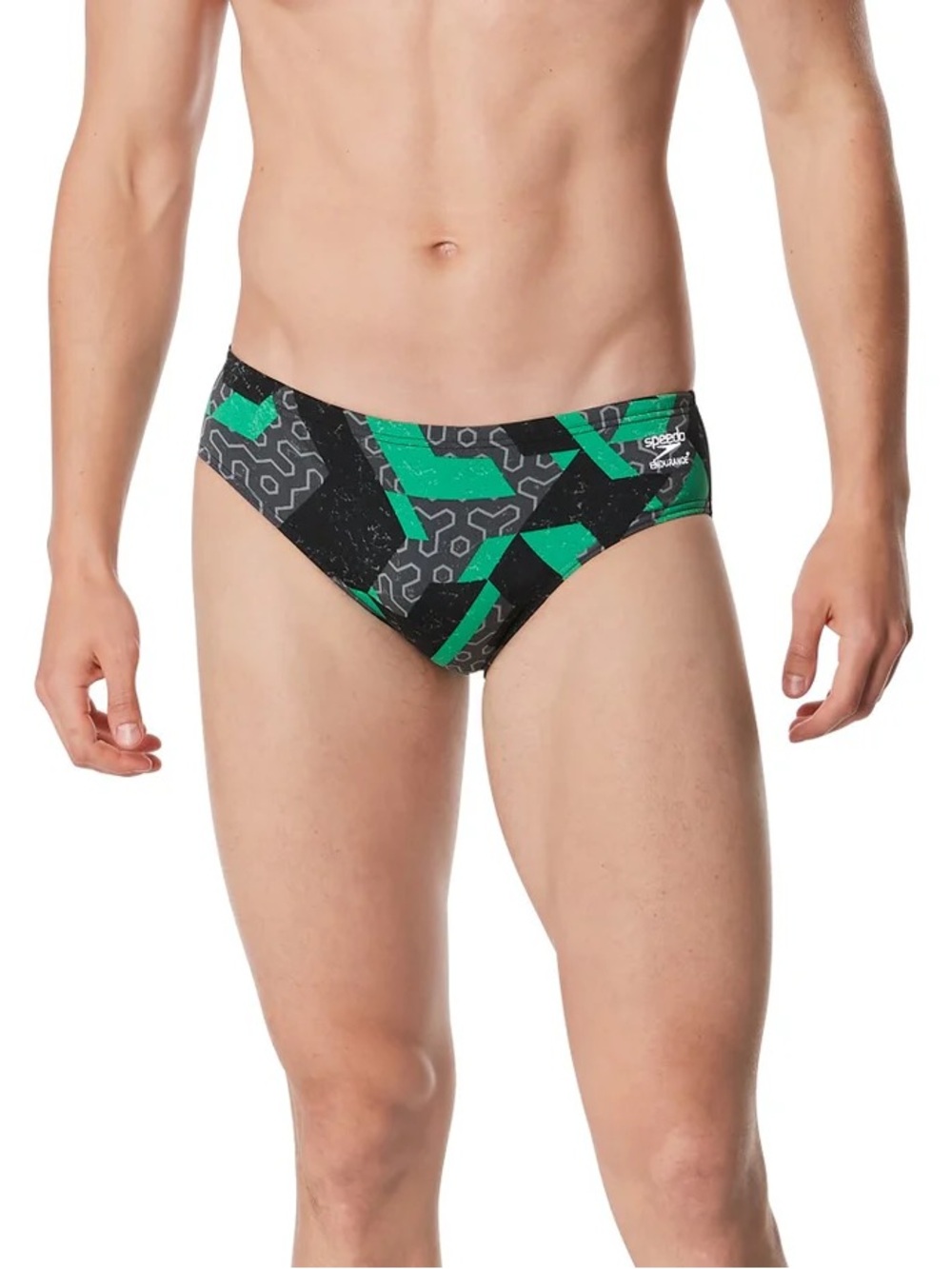 NWT Speedo Men’s Ruse Blocks Brief - Speedo Green - Color 320